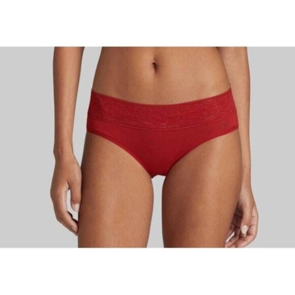 Tommy John Other - TOMMY JOHN Cool Cotton Haute Red Lace Waistband Cheeky Panty Womens Sz XS